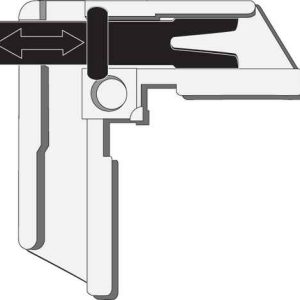 SCREEN CORNER NO-MITRE<br>LOCKING<br>FOR 5/16" X 3/4" ROLLED<br>SCREEN FRAME