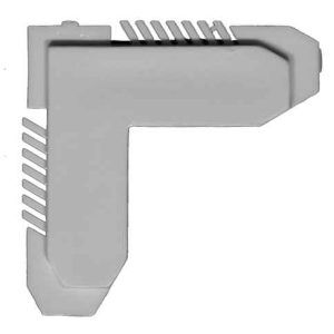 SCREEN CORNER MITRE<br>NYLON<br> FOR 3/8" X  1" ROLLED<br>SCREEN FRAME<br>WITH FLANGE