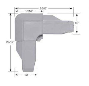 SCREEN CORNER NO-MITRE 1/2" X 1" WITH REVERSE FLANGE AND LOCKING TAB LEFT HAND WHITE 10 PACK #3767