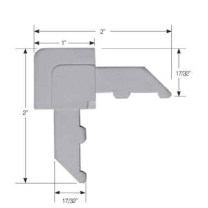 SCREEN CORNER NO-MITRE<br>FOR 5/16" X 1" ROLLED<br>SCREEN FRAME<br>WITH REVERSE FLANGE