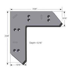 WINDOW CORNER MITRE<br>ALUMINUM<br>FOR 5/16" X 7/8" ROLLED<br>GLASS FRAME
