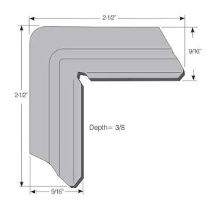 SCREEN CORNER MITRE<br>ALUMINUM<br> FOR 3/8" X  15/16" ROLLED<br>SCREEN FRAME<br>WITH STITCH .030