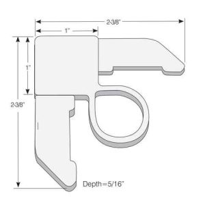 SCREEN CORNER NO-MITRE<br>WITH ROUND PULL TAB<br>FOR 5/16" X 3/4" ROLLED<br>SCREEN FRAME